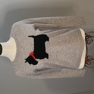 Philosophy Gray 100% Cashmere Crewneck Pullover Sweater with Scottie Dog Size S